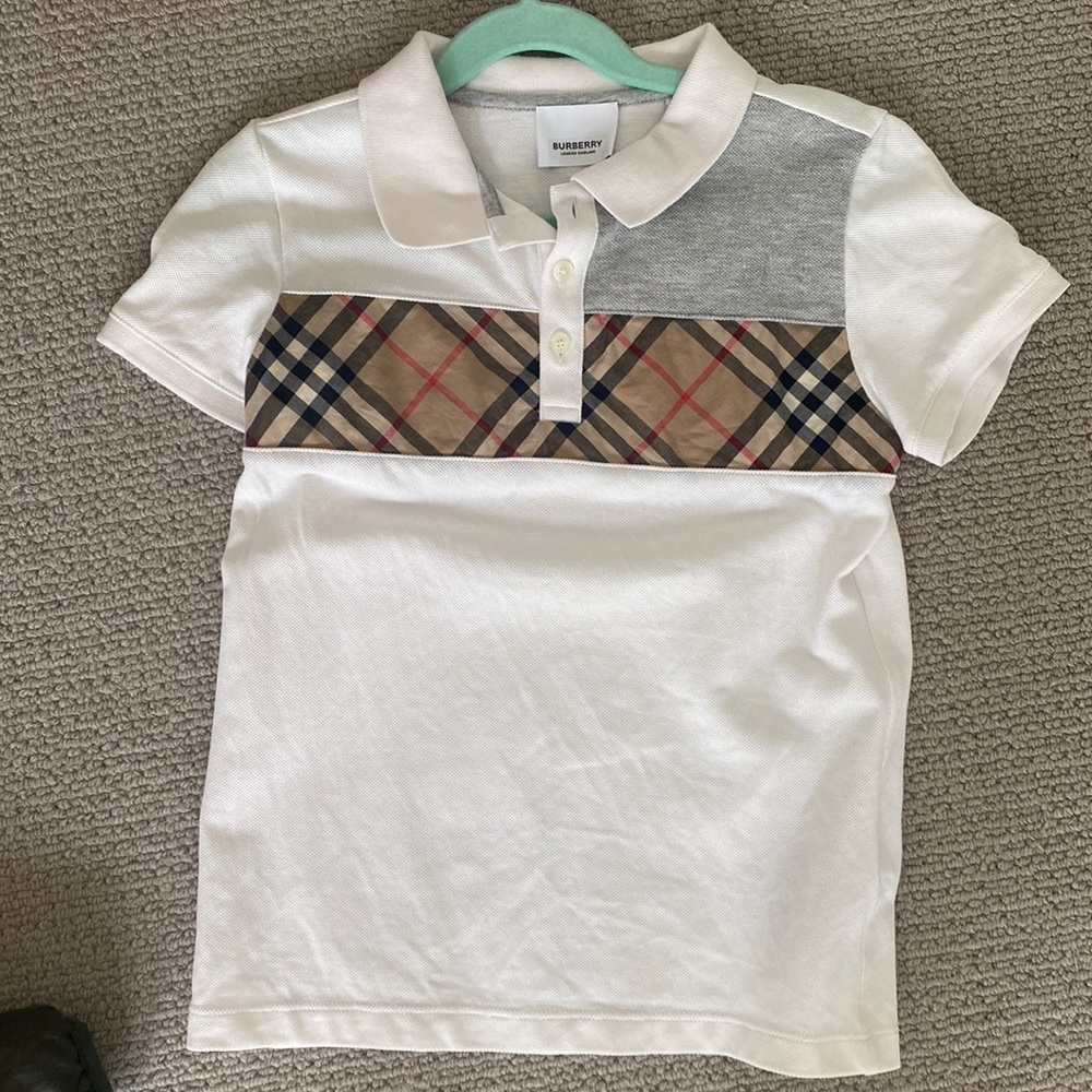 Boys, Burberry polo top worn once size 8